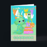 Grandson 1. Geburtstag Niedliches kleines Monster Karte<br><div class="desc">Grandson 1. Geburtstag Niedliches kleines Monster mit Geschenken und Kuchen ...  Original-Kunstwerk von Znowflake colorfulclipart.com</div>