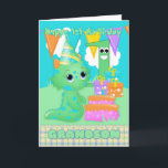 Grandson 1. Geburtstag Niedliches kleines Monster Karte<br><div class="desc">Grandson 1. Geburtstag Niedliches kleines Monster mit Geschenken und Kuchen ...  Original-Kunstwerk von Znowflake colorfulclipart.com</div>