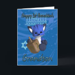 Grandson 1st Hanukkah Card Fox Feiertagskarte<br><div class="desc">Grandson 1st Hanukkah Card Fox</div>