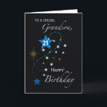 Grandson 21. Geburtstag Star Inspiration Schwarz Karte<br><div class="desc">Als dein Enkel 21 wird,  feiert diese inspirierende Geburtstagskarte mit ihm. Ermutigen Sie ihn,  seinen eigenen wahren Stern zu finden und darauf zu achten!</div>