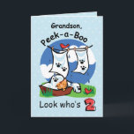 Grandson, 2. Geburtstag, Flüchtige Blick-a-Boo Kit Karte<br><div class="desc">Zur Feier des 2. Geburtstages Ihres Enkels ist diese Karte perfekt zu geben. Eine niedliche Abbildung eines Kätzchens,  das sich versteckt und flüchtige Blick-a-Boo spielt. Dies ist ein besonderer Weg,  um ihm Ihren Geburtstag Wünsche zu geben,  wenn er zwei,  2 wird!</div>