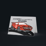 Grandson 2 Jahre alter Red Sports Car Karte<br><div class="desc">Erleben Sie ein personalisiertes Abenteuer für Ihre Kleinen! Diese dynamische Geburtstagskarte mit einem roten Sportwagen lasse Ihnen, die Vorderseite mit dem Namen Ihres Enkelsohns zu gestalten. Sehen Sie, wie seine Augen aufleuchten, wie er sieht, wie sein Name diese Karte nicht nur zu einem Gruß macht, sondern auch zu einem gepflegten...</div>