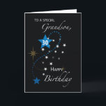 Grandson 30. Geburtstag Star Inspiration Schwarz Karte<br><div class="desc">Sterne funkeln auf dem Cover dieser Karte,  die Ihren Enkel zu einem glücklichen 30. Geburtstag begrüßt. Schicken Sie ihm eine inspirierende Nachricht,  die mit dieser Karte kommt,  während sie seinen besonderen Tag feiert.</div>