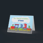 Grandson 3. Geburtstag farbiger Zug auf Track Karte<br><div class="desc">Es ist an der Zeit,  sich persönlich mit Ihrem lieben Enkel zu treffen,  sobald er seinen 3. Geburtstag feiert. Diese Karte mit einer anpassbaren Vorderseite,  auf der man seinen Namen personalisieren kann,  wäre perfekt,  um ihm zu geben und ihn auf eine lustige Art und Weise zu grüßen.</div>