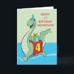 Grandson, 4. Geburtstag Dinosaurier Karte<br><div class="desc">Das ist eine Karte,  die zweifellos so viel Freude für Ihren Enkel bringen wird,  wenn er das zum 4. Geburtstag bekommt. Vergewissern Sie sich,  dass er das bekommt,  indem er jetzt eine Kopie bestellt!</div>