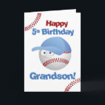 Grandson 5th Birthday Funny Baseball Face Karte<br><div class="desc">Mit unserer Baseballkarte können Sie an einem fantastischen 5. Geburtstag einen Ausflug machen. Die aufspringenden Buchstaben und der spielerische Baseballcharakter schaffen eine gewinnbringende Kombination. Ideal für Ihren Enkel,  der ihn um fünf aus dem Park haut!</div>