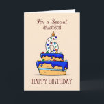 Grandson 6. Geburtstag, 6. Geburtstag auf Sweet Bl Karte<br><div class="desc">Ein süß blauer Kuchen,  um Ihren geliebten Enkel an seinem sechsten Geburtstag zu überraschen. Schicke ihm jetzt diese Karte,  um ihn glücklichen sechsten Geburtstag zu begrüßen und einen bereits süßen Tag süßer zu machen.</div>