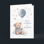 Grandson 6 Monate Geburtstag Soft Teddy Bear & Bal Karte<br><div class="desc">Feiern Sie einen besonderen Meilenstein mit diesem herzerwärmenden Design mit einem bezaubernden Aquarellbär, der einen Ballon hält und sechs Monate pure Freude kennzeichnet. Die sanft blauen Töne und sanfte Sterne fügen der Abbildung eine friedliche Touch hinzu. Die süße Botschaft ist perfekt für einen Enkel, der die Freude hervorhebt, ihn jeden...</div>