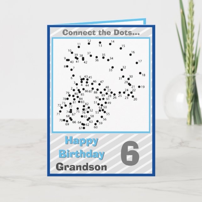 Grandson 6e Anniversaire Carte de puzzle (Devant)