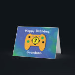 Grandson 7-jähriger Gamer-Controller Karte<br><div class="desc">Videospiele sind seine Lieblingsspiele der Vergangenheit und diese Karte wurde für Kinder entworfen,  genau wie du Enkel. Auf der Vorderseite befindet sich ein Gamecontroller mit der Nummer "7" in der Mitte,  der das Alter Ihres Enkels angibt,  sobald er bald seinen Geburtstag feiert.</div>