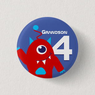 Grandson Alien Jungen nennen 4-Jährige Schaltfläch Button