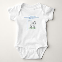 Grandson Baptisk Blue Boy Lamb Personalisiert Baby Strampler