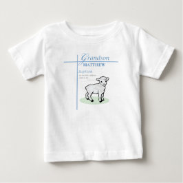 Grandson Baptisk Blue Boy Lamb Personalisiert Baby T-shirt