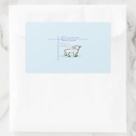Grandson Baptisk Blue Boy Lamb Personalisiert Rechteckiger Aufkleber