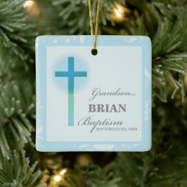 Grandson Baptisk Blue Lace Personalisiert Keramikornament