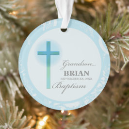 Grandson Baptisk Blue Lace Personalisiert Ornament