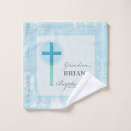 Grandson Baptisk Blue Lace Personalisiert Waschlappen