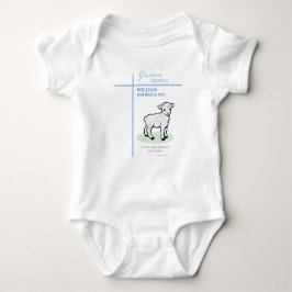 Grandson Baptisk Blue Lamb Personalisiert Baby Strampler