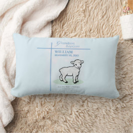 Grandson Baptisk Blue Lamb Personalisiert Lendenkissen