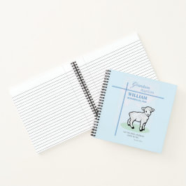 Grandson Baptisk Blue Lamb Personalisiert Notizbuch
