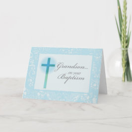 Grandson Baptism Blue Lace Karte