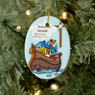 Grandson Baptism Noahs Ark Personalisiert Keramik Ornament