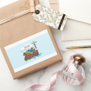 Grandson Baptism Noahs Ark Personalisiert Rechteckiger Aufkleber
