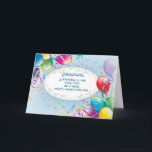 Grandson Birthday Balloons Karte<br><div class="desc">Feiern Sie Ihren Geburtstag mit dieser hellen und lustigen Geburtstagskarte,  die ihm sagt,  dass Sie wissen,  wie wunderbar er ist!</div>