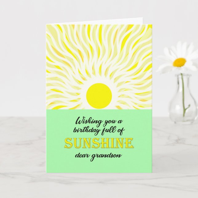 Grandson Birthday Bright Sunshine Card Karte (Kleine Pflanze)
