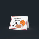 Grandson Birthday Card Karte<br><div class="desc">Grandson Sport Fan Geburtstagskarte,  die mit Ihrer personalisierten Nachricht anpassbar ist. Inside liest: Sende unzählige Geburtstagswünsche von Ihrem #1-Fan! Alles Gute zum Geburtstag!</div>