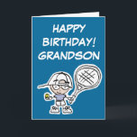 Grandson Birthday Card mit kleinem Tennisboy Karte<br><div class="desc">Grandson Geburtstagskarte mit einem kleinen Tennisjungen. Kindertennis Cartoon Design. Erstellen Sie Geschenke für Tennisspieler mit einem lustigen Slogan,  Sprichwort,  Zitat,  Namen oder Witz.</div>