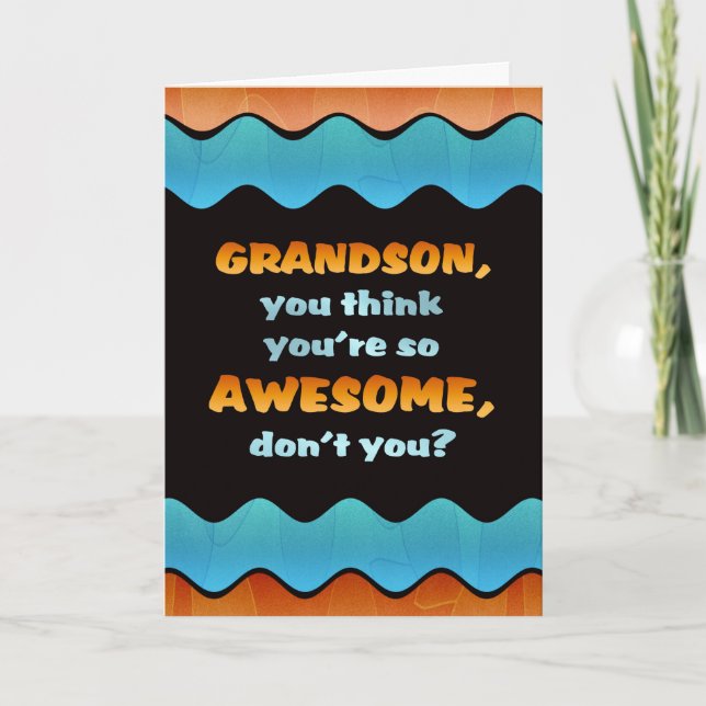 Grandson Birthday Card / Phantastisch Grandson Karte (Vorderseite)