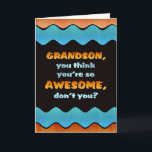 Grandson Birthday Card / Phantastisch Grandson Karte<br><div class="desc">Lass einem ganz besonderen Enkel,  der weiß,  dass er mit dieser farbenfrohen Wellenkarte am Geburtstag phantastisch ist.</div>