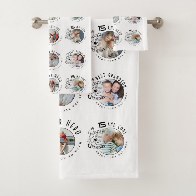 Grandson Birthday Custom Photo Minimalist (En situation)