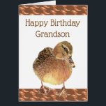 Grandson Birthday Fun Ducky Quack Quack<br><div class="desc">Der sonnige Geburtstag mit Niedlicher Duckkarte für Ihren Enkel mit dem inneren Vers über die ,  Ein kleines Entenchen mit der Feder auf der Rückseite,  er führt die anderen mit einem Quack,  Quack,  Quack und einem glücklichen Geburtstag</div>