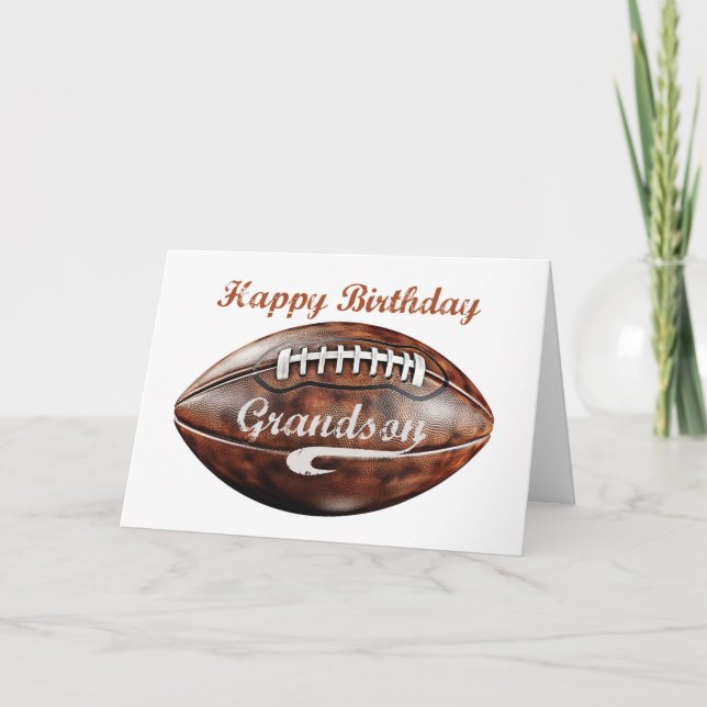 Grandson Birthday Grunge Große Fußballsportarten Karte (Vorderseite)