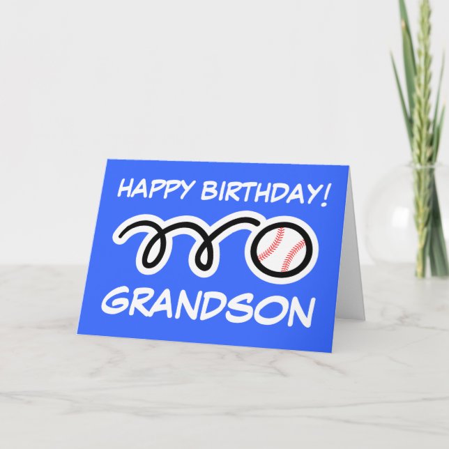 Grandson Birthday-Karte mit Baseball-Sportdesign Karte (Vorderseite)