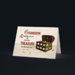 Grandson Birthday mit Pirate Treasure Karte<br><div class="desc">Dieser Piratenschatz ist voll mit glitzerndem Gold und Juwelen und ist genau das,  was Großeltern an ihrem Enkel zumuten. Wenn Ihr Herz von Liebe überflutet ist,  ist dies der perfekte Ausweis,  um Ihren Enkel zu seinem Geburtstag zu schicken. Eine Piratenschätze-Brust ist aus Holz und voller wunderbarer Schätze.</div>