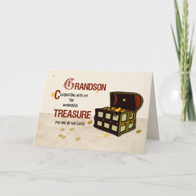 Grandson Birthday mit Pirate Treasure Karte (Vorderseite)