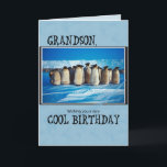 Grandson Birthday, Pinguine Karte<br><div class="desc">Eine schöne Gruppe Pinguine aus dem Südpol sind bereit,  Ihrem Enkel einen guten Geburtstag zu wünschen. Diese Karte wird eine wunderbare Überraschung für einen Jungen,  der Tiere mag.</div>
