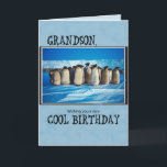 Grandson Birthday, Pinguine Karte<br><div class="desc">Eine schöne Gruppe Pinguine aus dem Südpol sind bereit, Ihrem Enkel einen guten Geburtstag zu wünschen. Diese Karte wird eine wunderbare Überraschung für einen Jungen, der Tiere mag.</div>