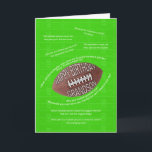 Grandson birthday, really bad football jokes karte<br><div class="desc">Football jokes for grandson birthday card. A football field with a thrown football and lots of terrible football jokes.  A football player or a fan will get a huge kick out of this card! Copyright Norma Cornes.</div>