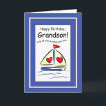 Grandson Birthday, Segelboot, Christlich Karte<br><div class="desc">Diese niedliche Karte wird glatt segeln,  wenn Sie sie an Ihren Grandson schicken! Die Schrifterpassage ist innen.</div>