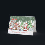 Grandson Christmas Santa Snowman Rudolph Karte<br><div class="desc">Grußkarte für Grandson mit Weihnachtsbildern von Santa Claus,  Snowman,  Rudolph Rudolph,  Penguin und Santa Cat im Winter Schneewald</div>
