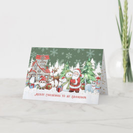 Grandson Christmas Santa Snowman Rudolph Karte