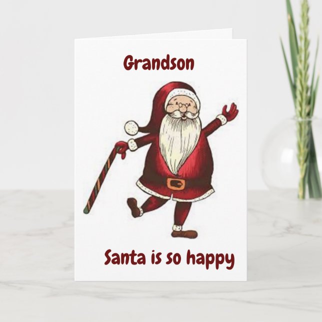 **GRANDSON** DANCING SANTA FÜR SIE KARTE (Vorderseite)