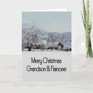 Grandson et sa Fiancée Joyeuse carte de Noël