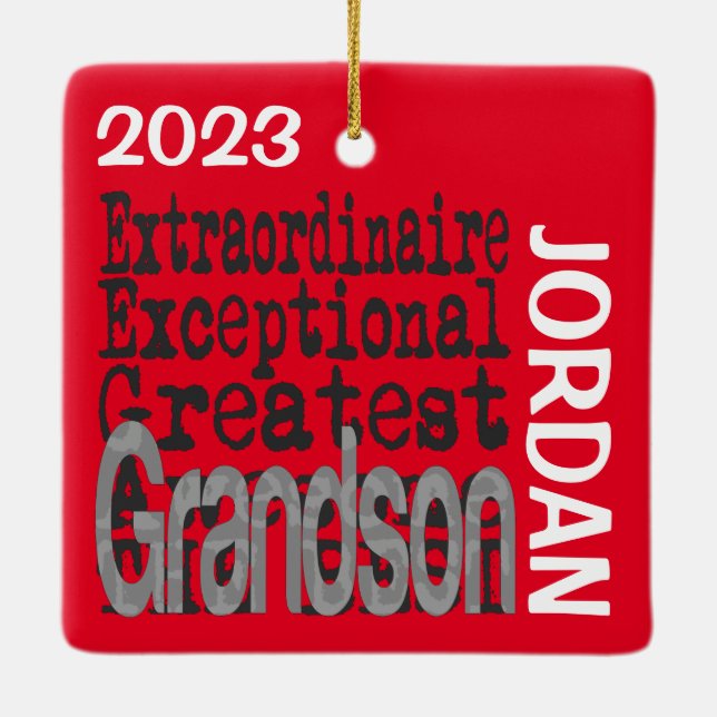 Grandson Extraordinaire CUSTOM Keramikornament (Rückseite)