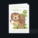 Grandson First Birthday Niedlich Lion Foto Karte<br><div class="desc">Grandson First Birthday Niedlich Lion Foto Card</div>