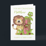 Grandson First Birthday Niedlich Lion Foto Karte<br><div class="desc">Grandson First Birthday Niedlich Lion Foto Card</div>